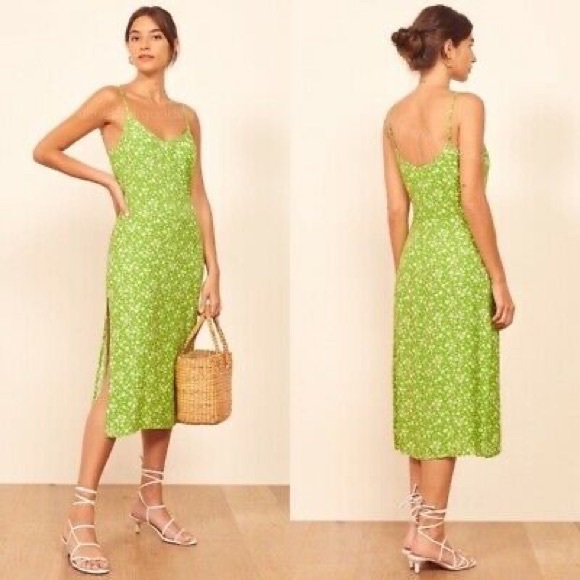 Reformation Dresses & Skirts - Reformation lime floral midi dress